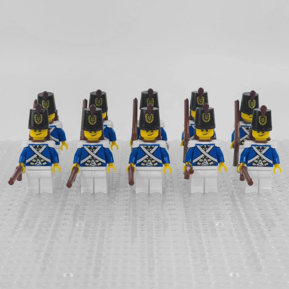Napoleonic Wars French Fusilier Infantry Block Figures Set of 10pcs