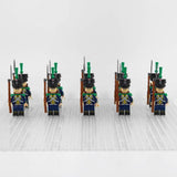 Napoleonic Wars Hessian Light Infantry Block Figures Set of 10pcs