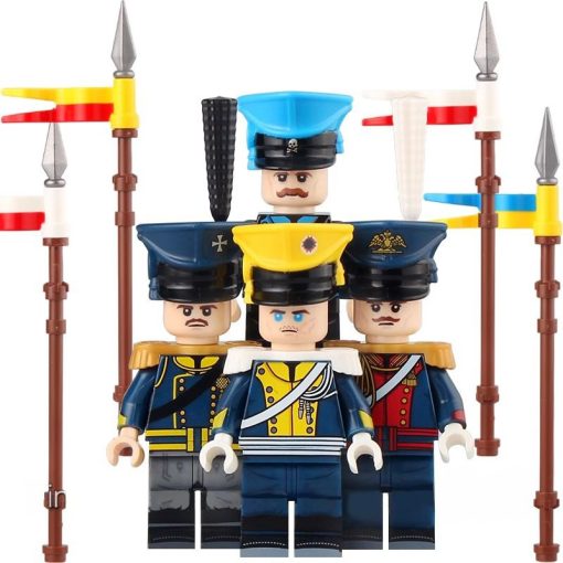 Napoleonic Wars Lancers and Light Cavalry Block Figures Set of 4pcs