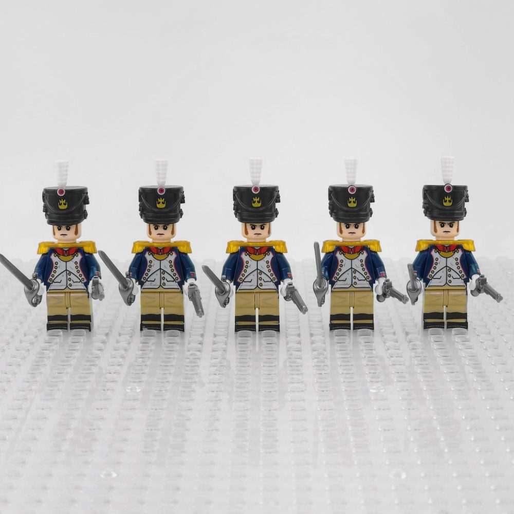 Napoleonic Wars Officer Of the French Infantry Block Figures Set of 5pcs