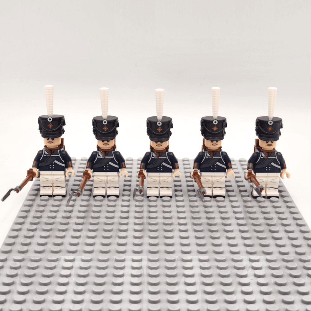 Napoleonic Wars Prussian Guard Grendiers Block Figures Set of 5pcs