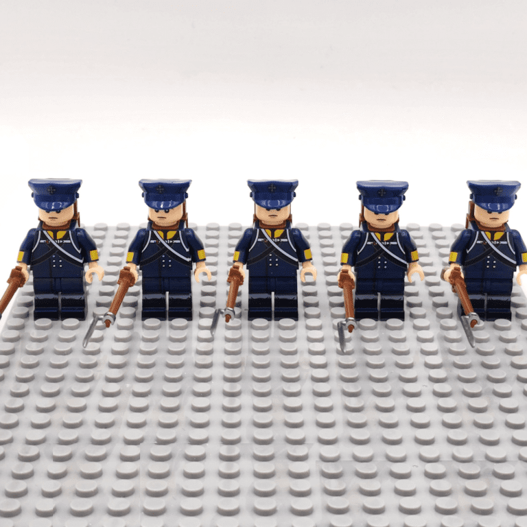 Napoleonic Wars Prussian Landwehr Block Figures Set of 5pcs