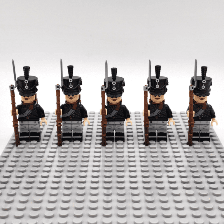 Napoleonic Wars Prussian Silesian Chasseur Block Figures Set of 5pcs