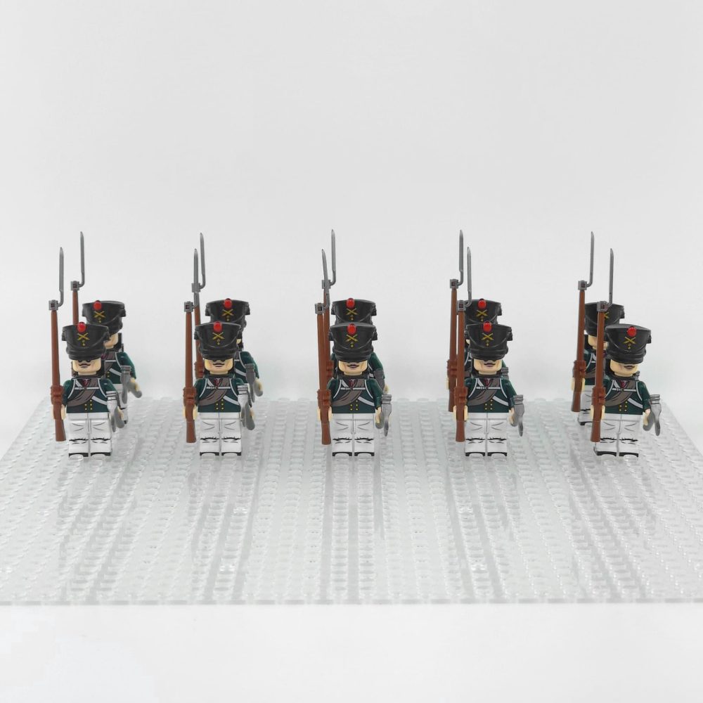 Napoleonic Wars Russian Artillery Infantry Block Figures Set