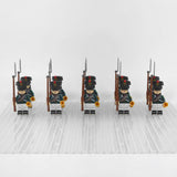 Napoleonic Wars Russian Artillery Infantry Block Figures Set of 10pcs