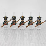 Napoleonic Wars Russian Foot Guard Bayonet Riflemen Block Figures Set of 5pcs