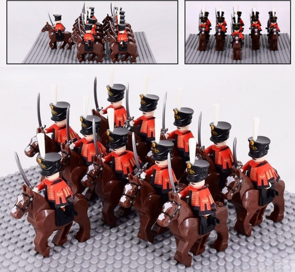 Napoleonic Wars Russian Guard Hussar Cavalry Block Figures Set