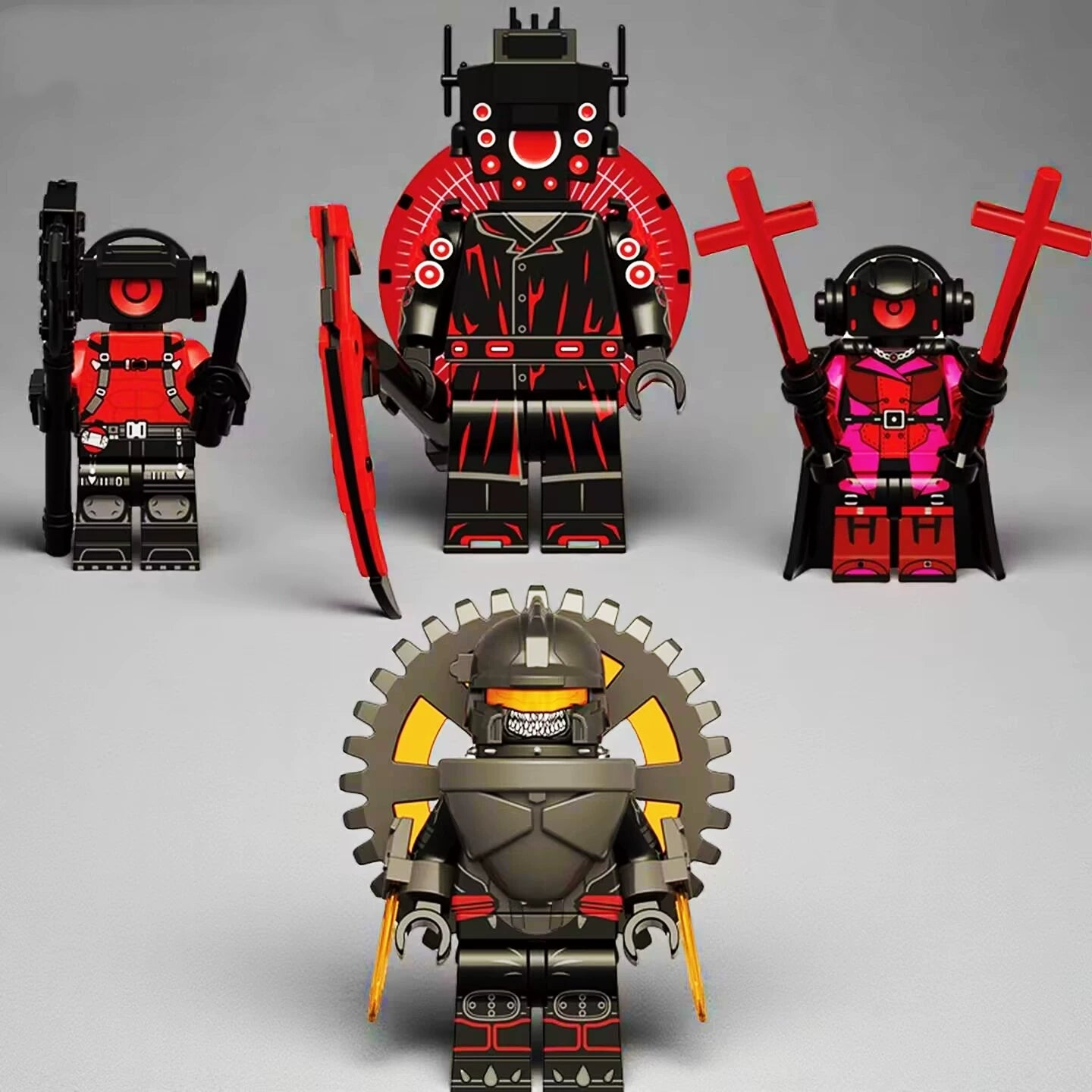 Skibidi Sci-Fi Tech & Armored Mechanical Block Figures Set