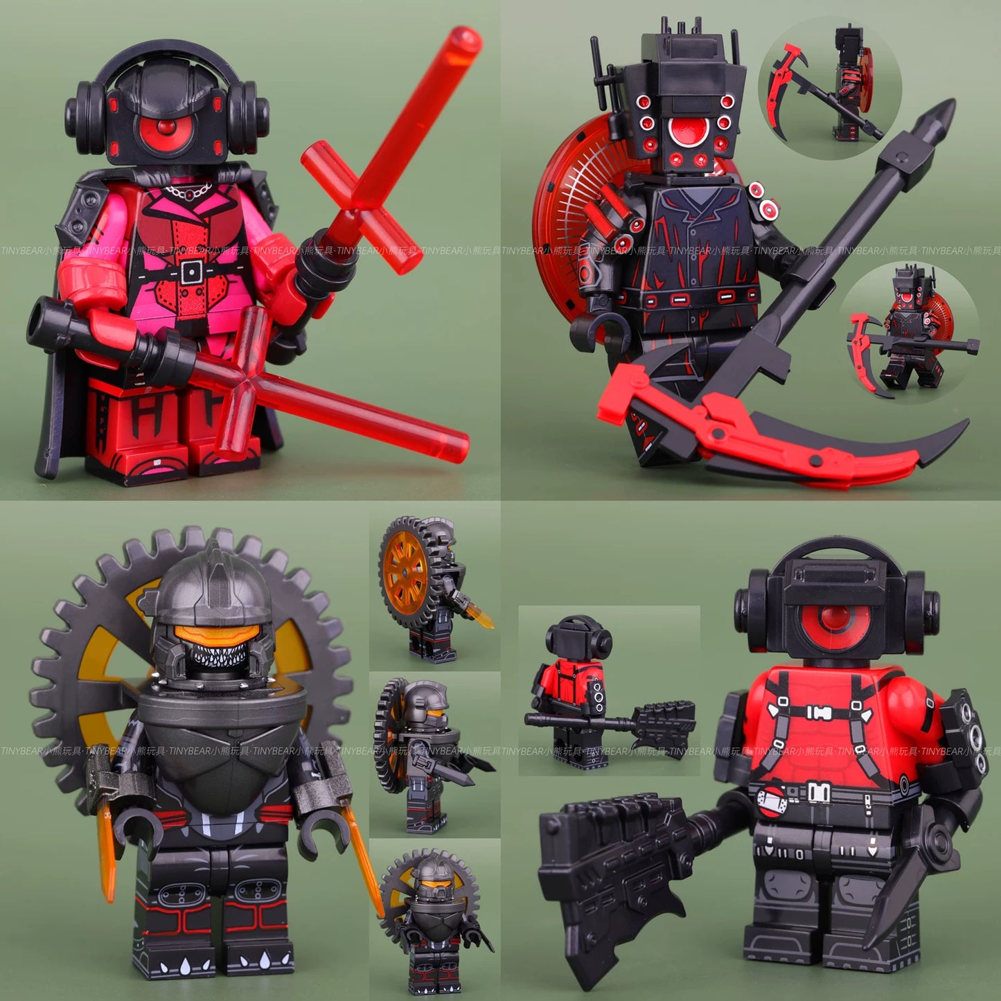 Skibidi Sci-Fi Tech & Armored Mechanical Block Figures Set