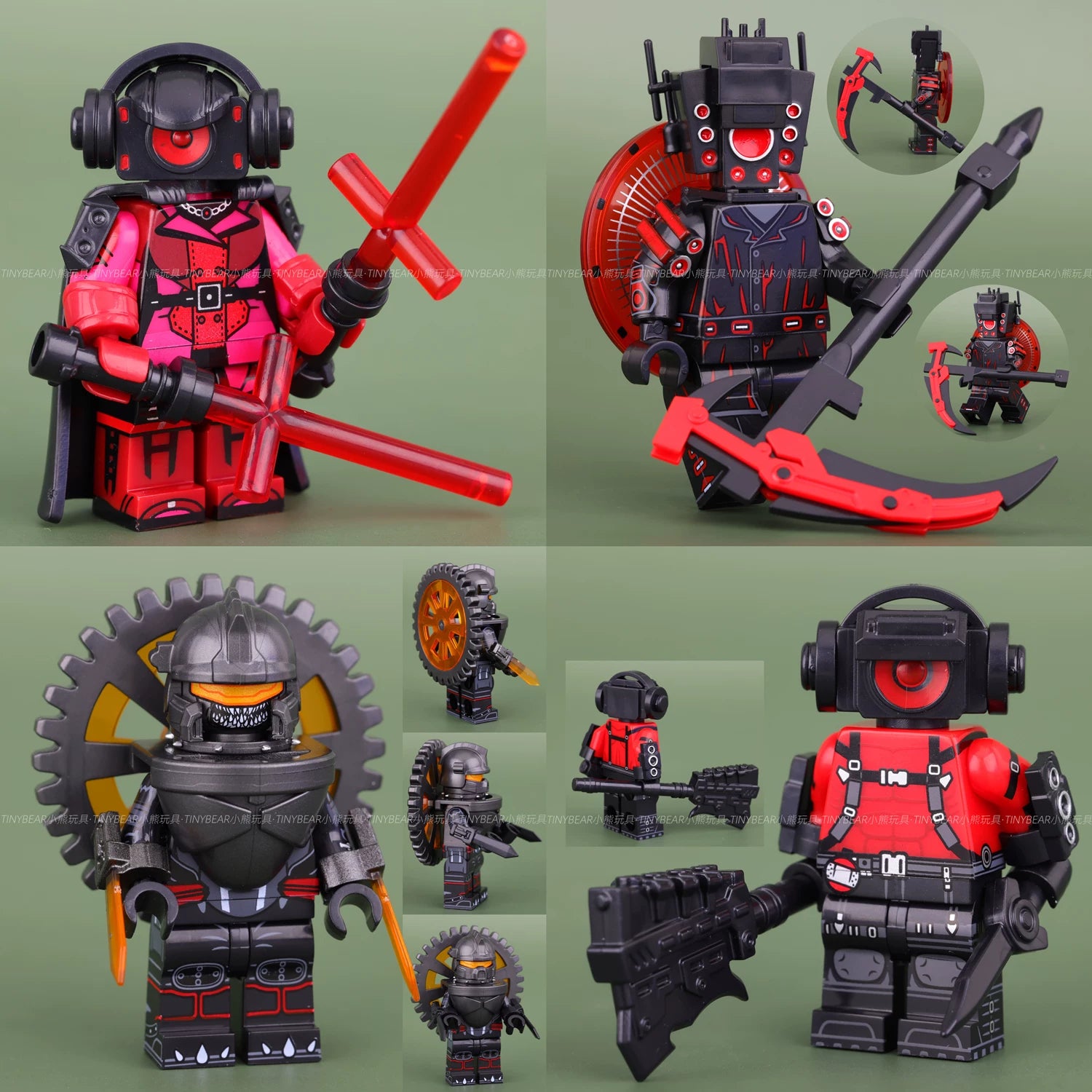 Skibidi Sci-Fi Tech & Armored Mechanical Block Figures Set