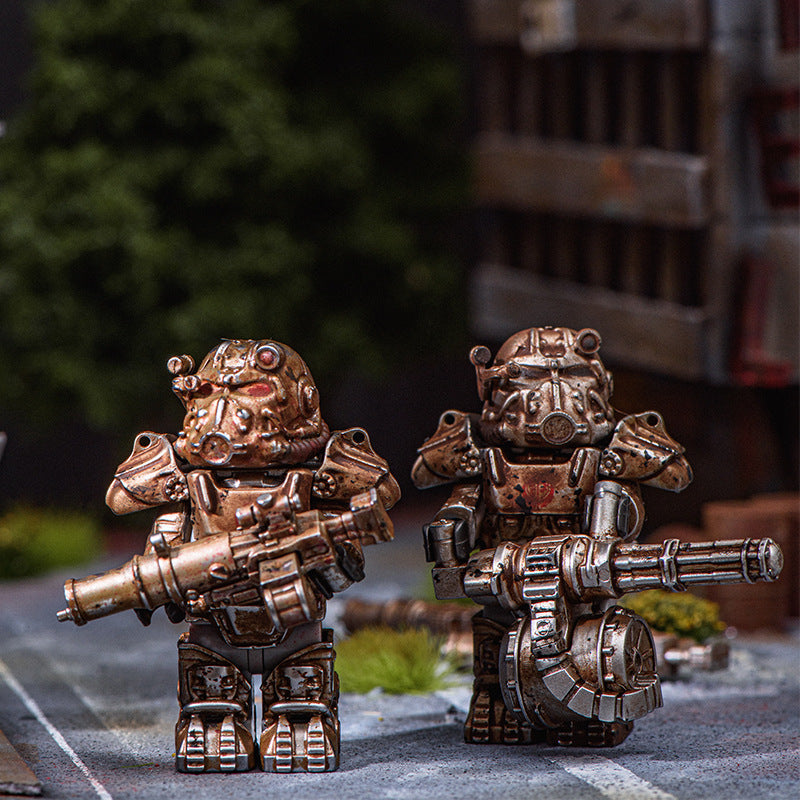 Fallout Premium Weathered Wasteland Power Armor Inspired Block Figures
