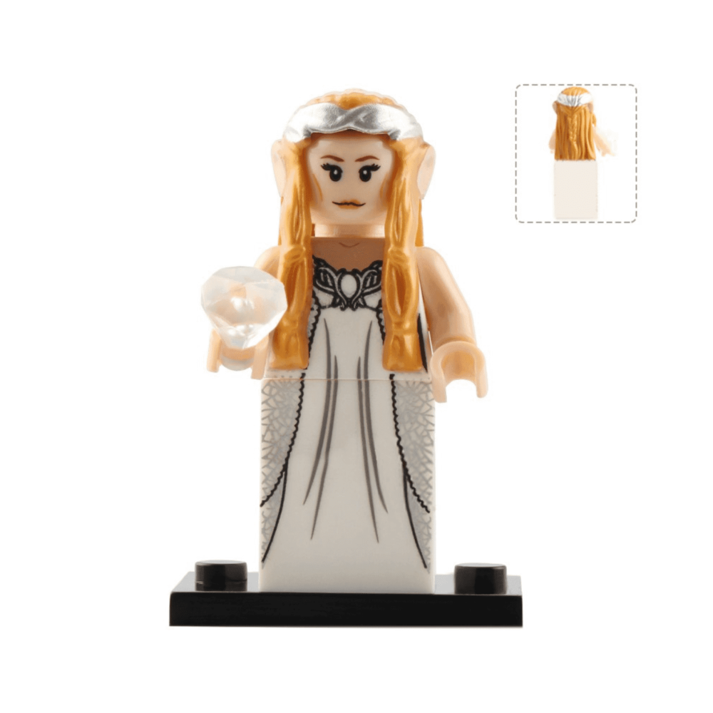 Lord the Rings Witch King Battle Against Galadriel and Elrond Block Figures Set