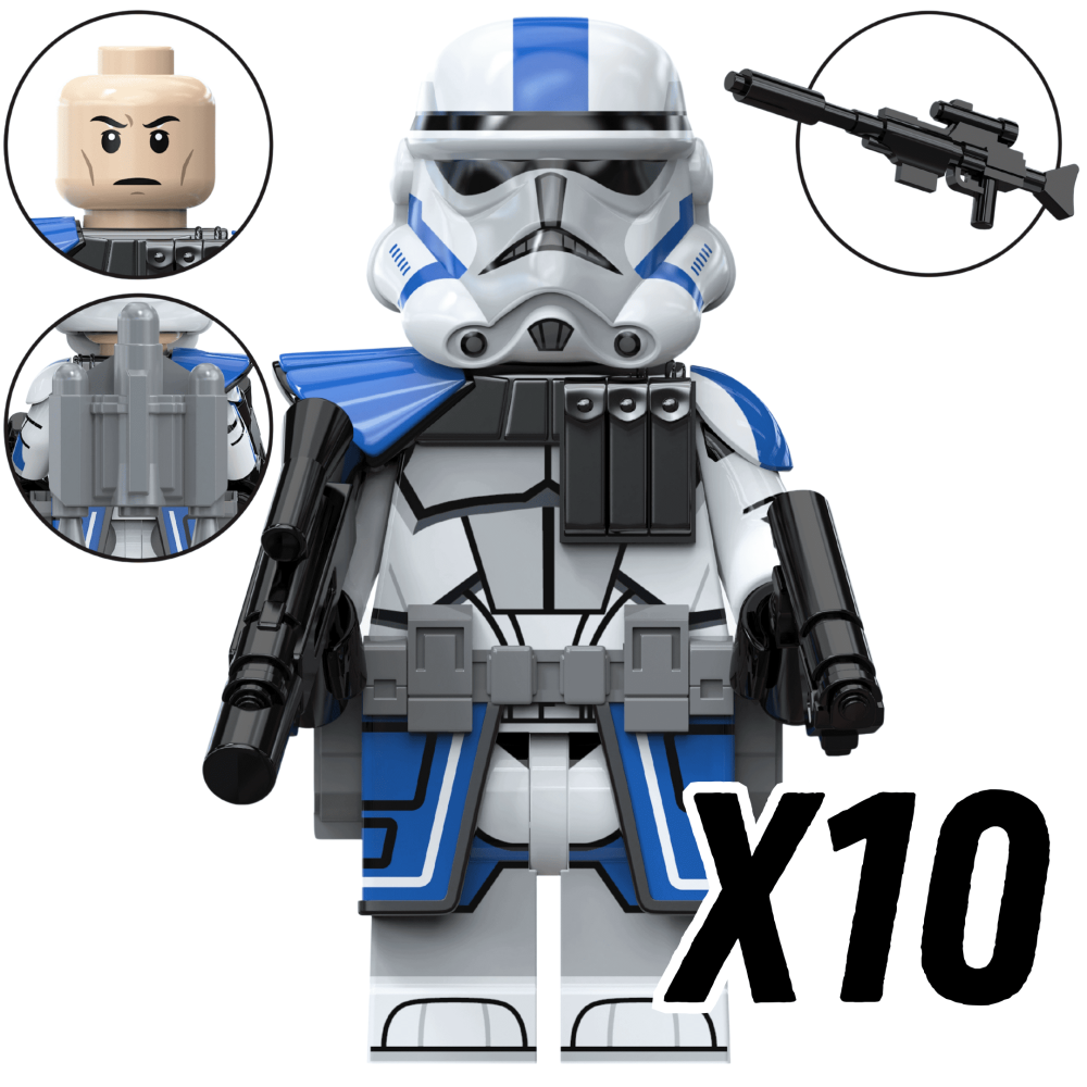 Space War Theme 501st Legion Clone Troopers & Anakin Block Figures Set 2