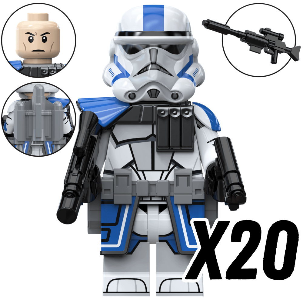 Space War Theme 501st Legion Clone Troopers & Anakin Block Figures Set 2