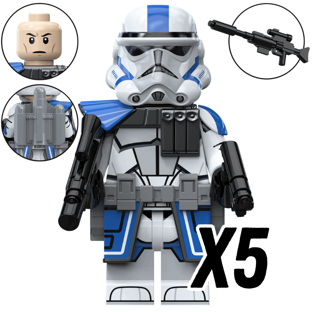 Space War Theme 501st Legion Clone Troopers & Anakin Block Figures Set 2