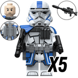 Space War Theme 501st Legion Clone Troopers & Anakin Block Figures Set 2