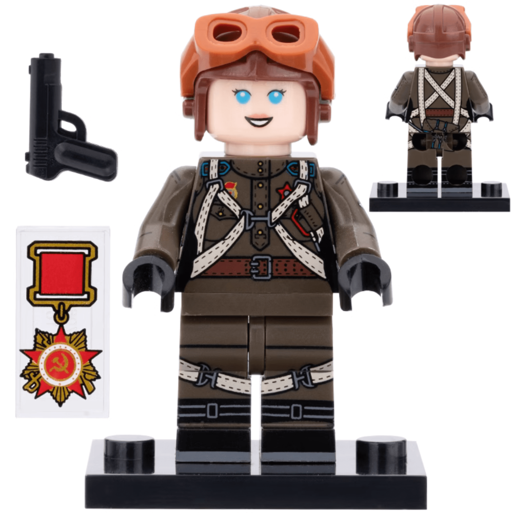WWII Soviet Red Army Soldier Building Block Figures Set with Weapons & Accessories