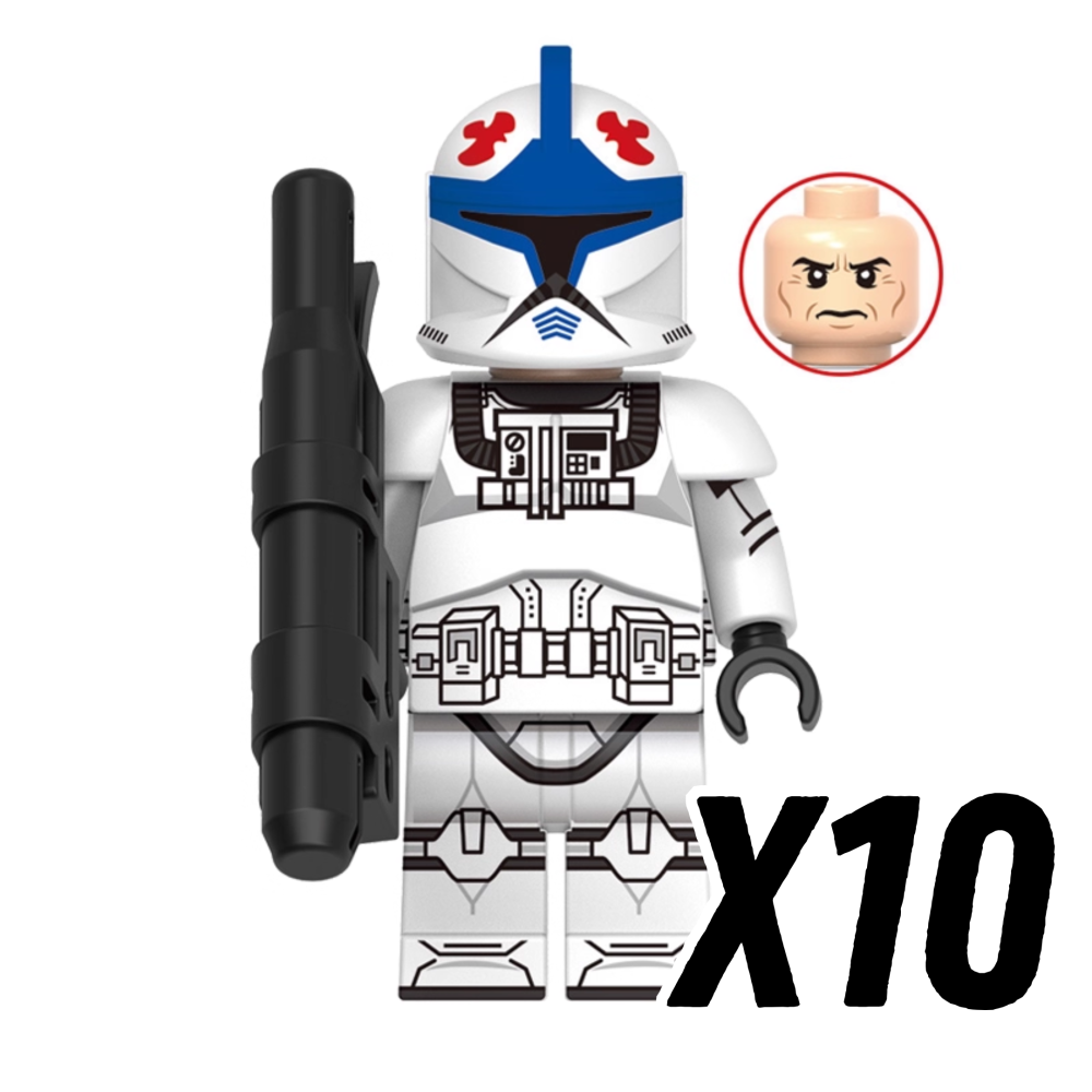 Space War Theme 501st Clone Trooper Block Figures Set – ARF, Heavy, Pilot, and Airborne