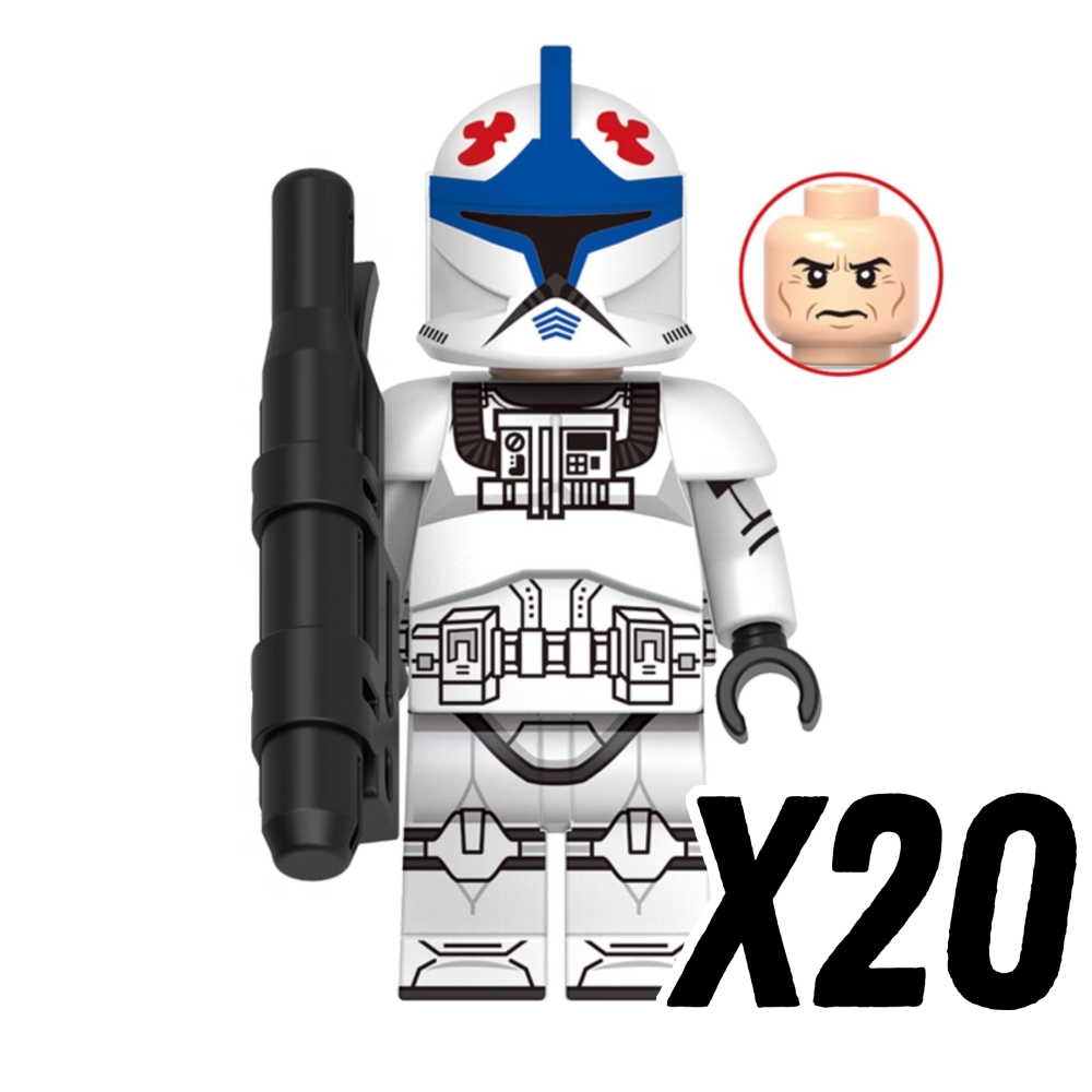 Space War Theme 501st Clone Trooper Block Figures Set – ARF, Heavy, Pilot, and Airborne