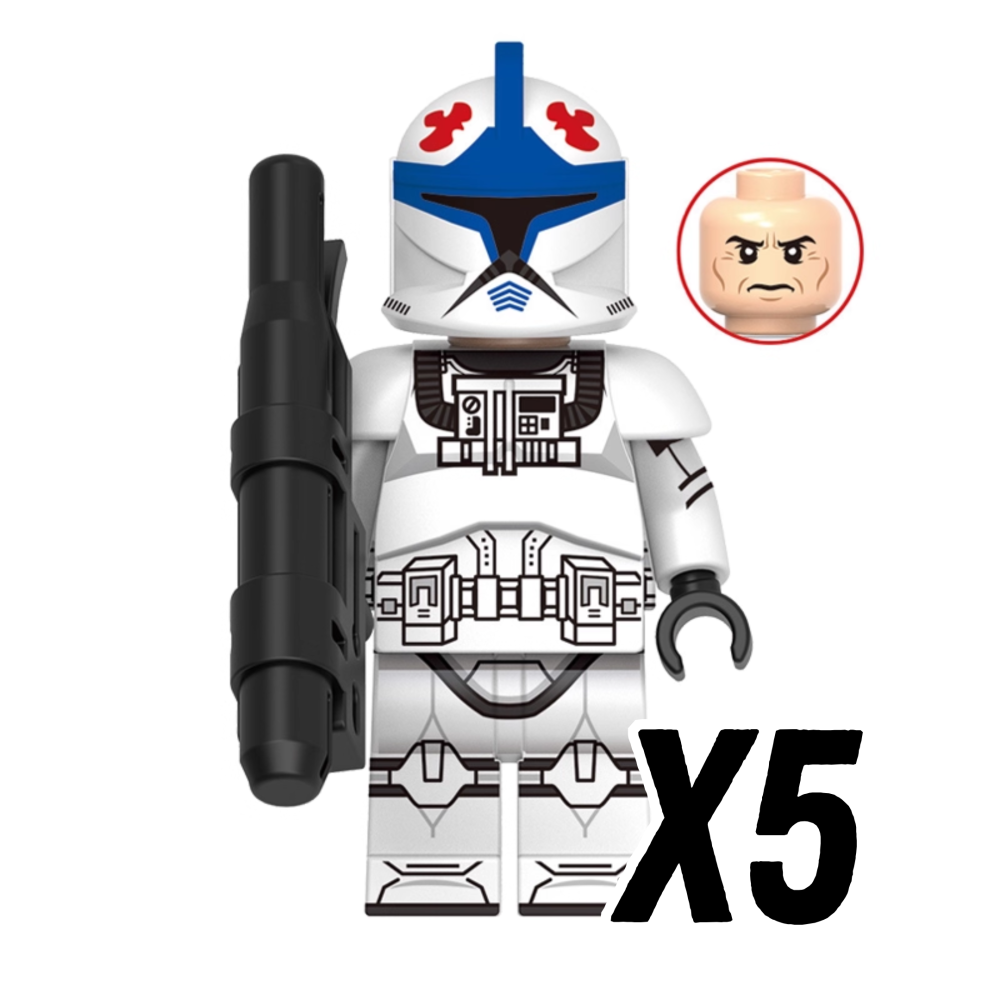 Space War Theme 501st Clone Trooper Block Figures Set – ARF, Heavy, Pilot, and Airborne