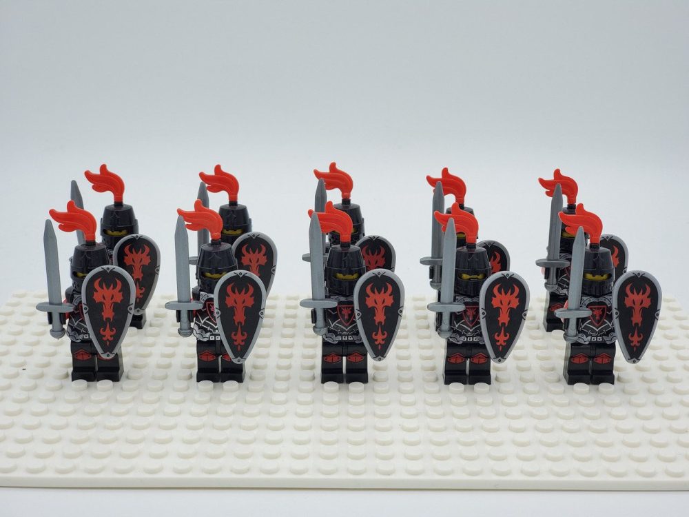 Red Dragon Knights Style 1 Block Figures Set of 10pcs
