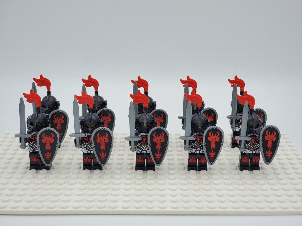 Red Dragon Knights Style 2 Block Figures Set of 10pcs 25