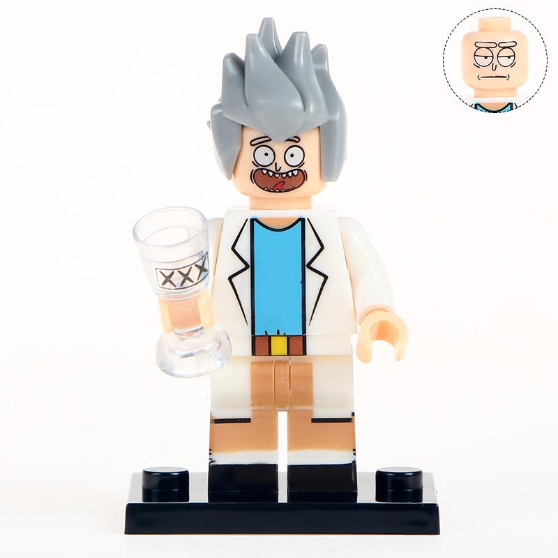 Custom Mad Scientist & Grandson Building Block Figures Set