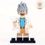 Custom Mad Scientist & Grandson Building Block Figures Set