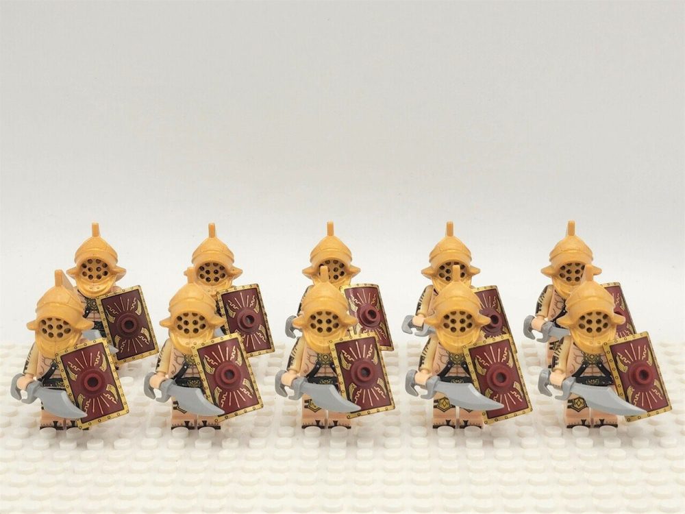 Roman Gladiators Secutors Block Figures Set of 10pcs