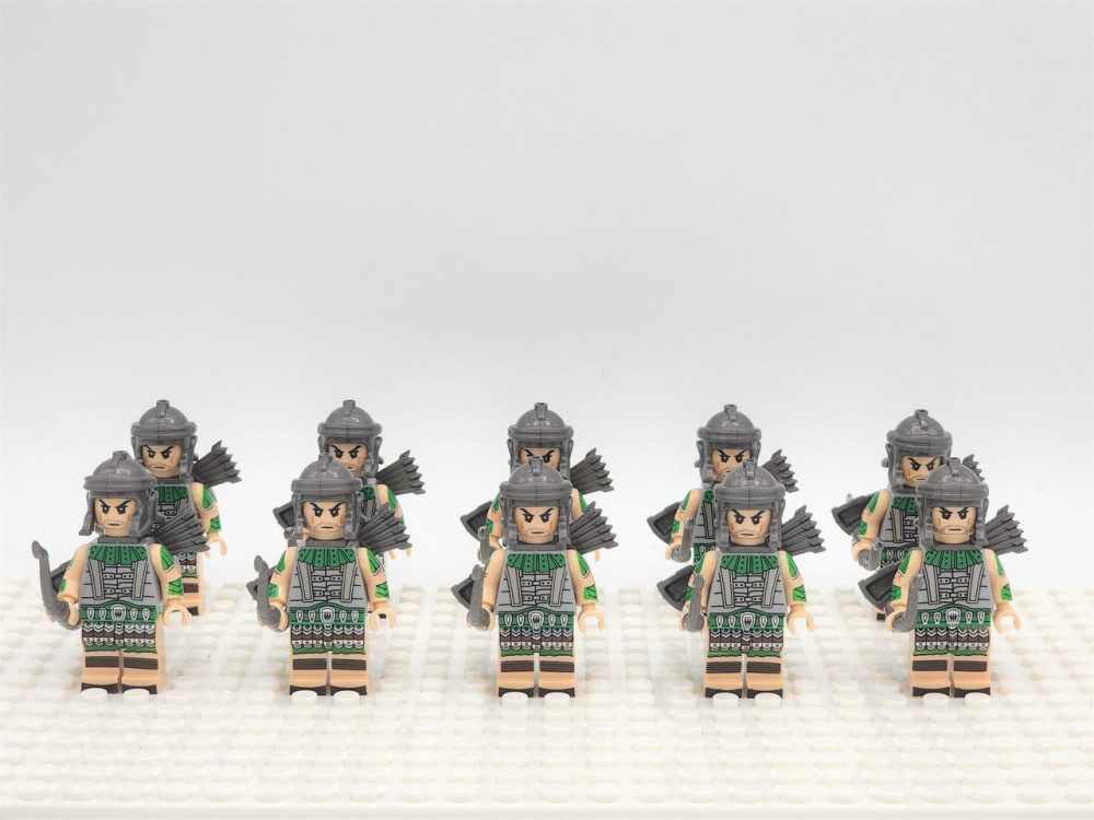 Roman Legion Archers (Green) Block Figures Set of 10pcs