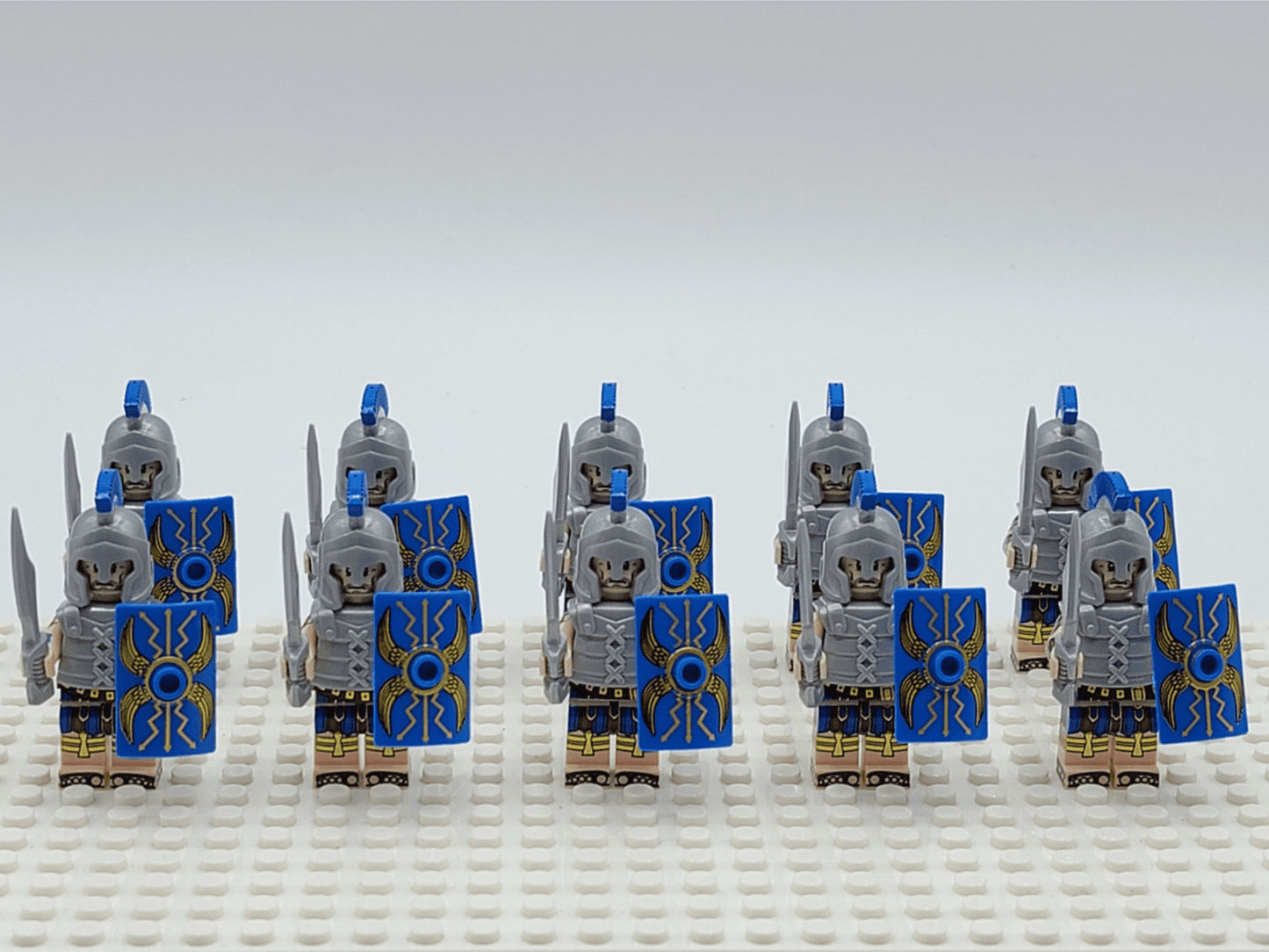 Roman Legion Infantry (Blue) Block Figures Set of 10pcs