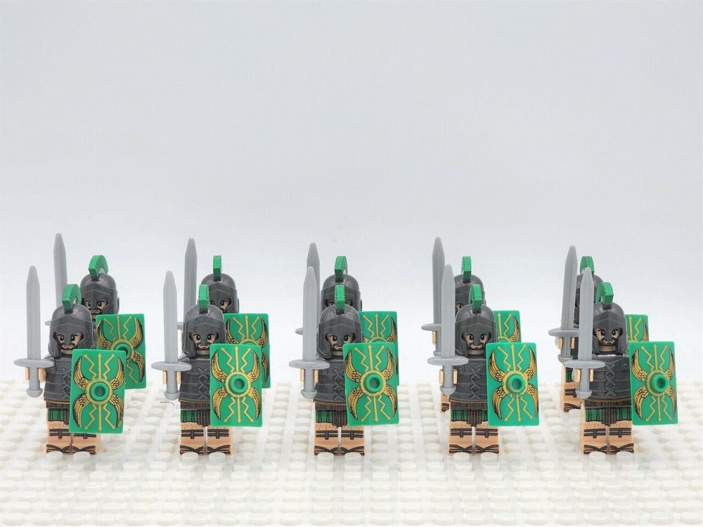 Roman Legion Infantry (Green) Block Figures Set of 10pcs