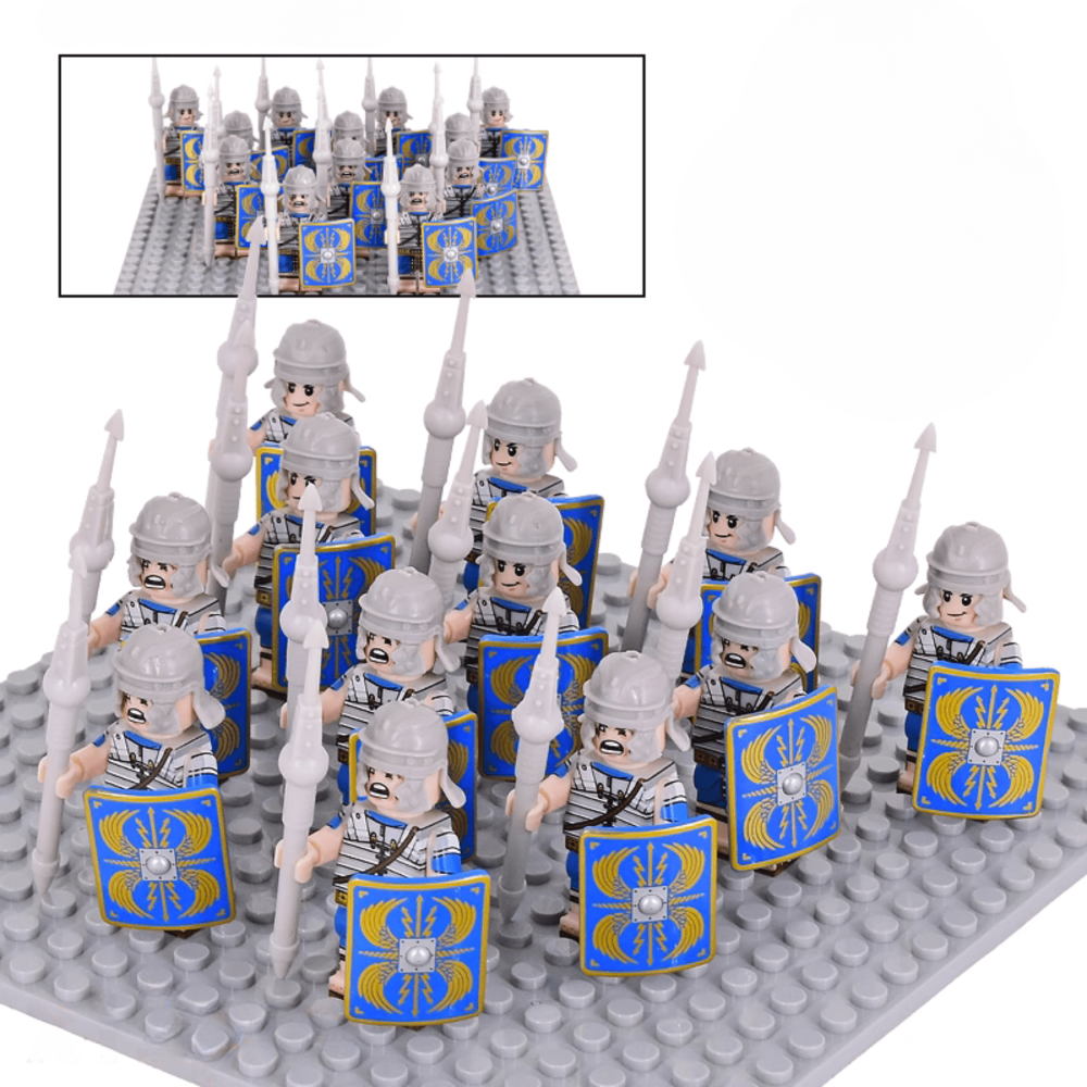 Roman Legionaries Blue Cohort Block Figures Set