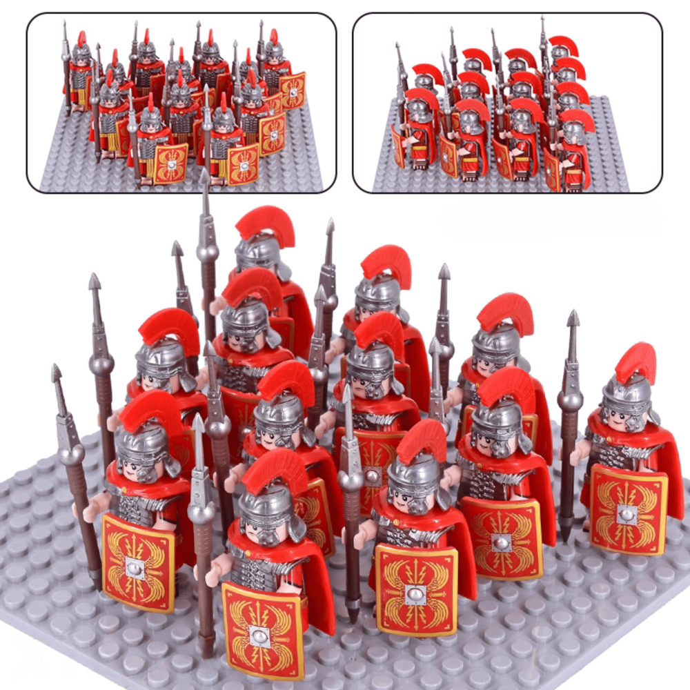 Roman Legionaries Centurions Red Cohort Block Figures Set