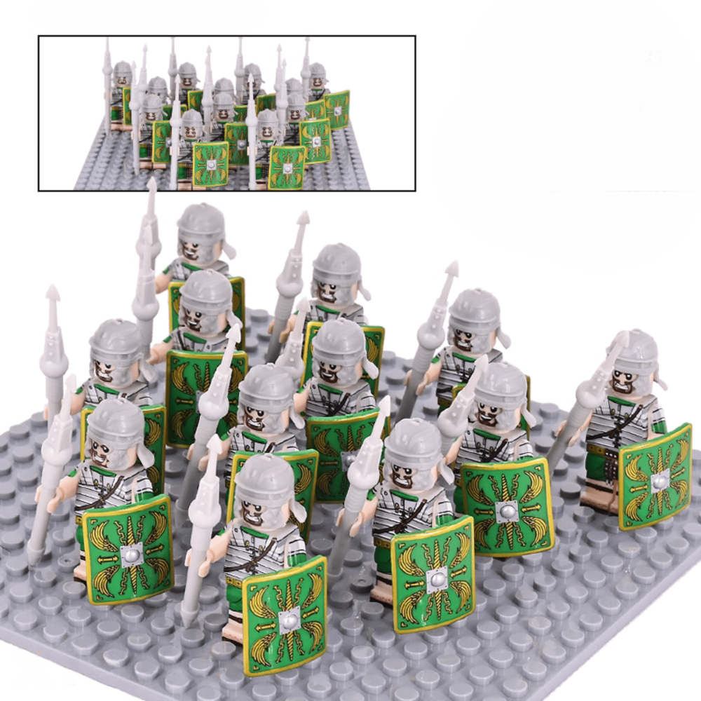 Roman Legionaries Green Cohort Block Figures Set of 12pcs