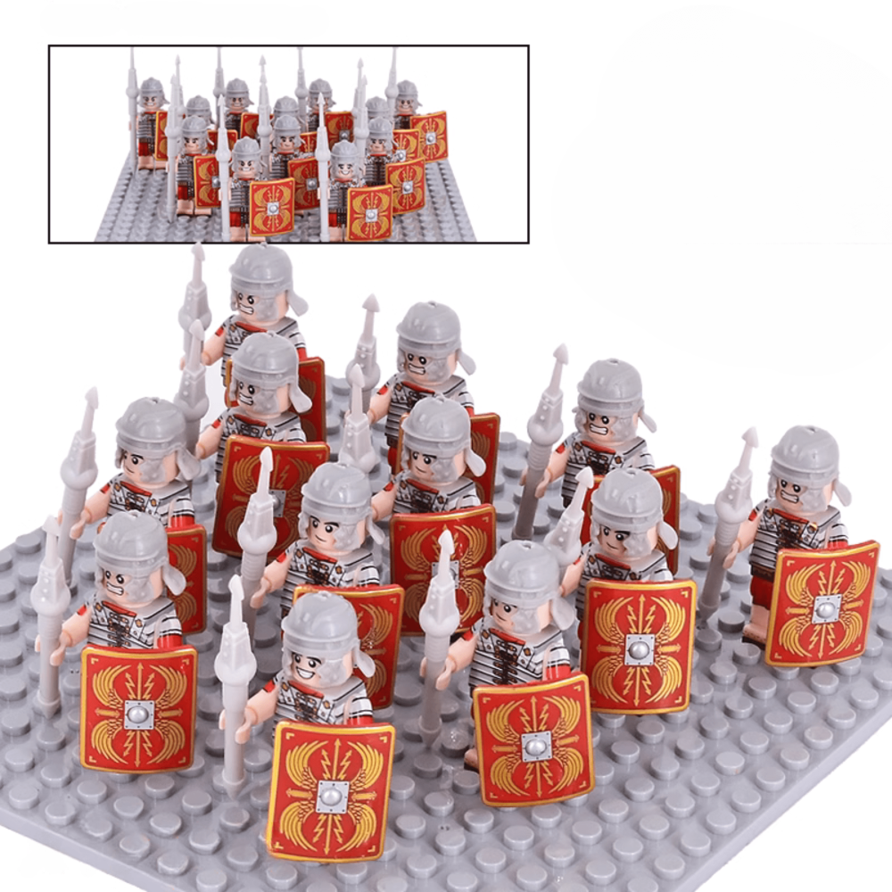 Roman Legionaries Red Cohort Block Figures Set