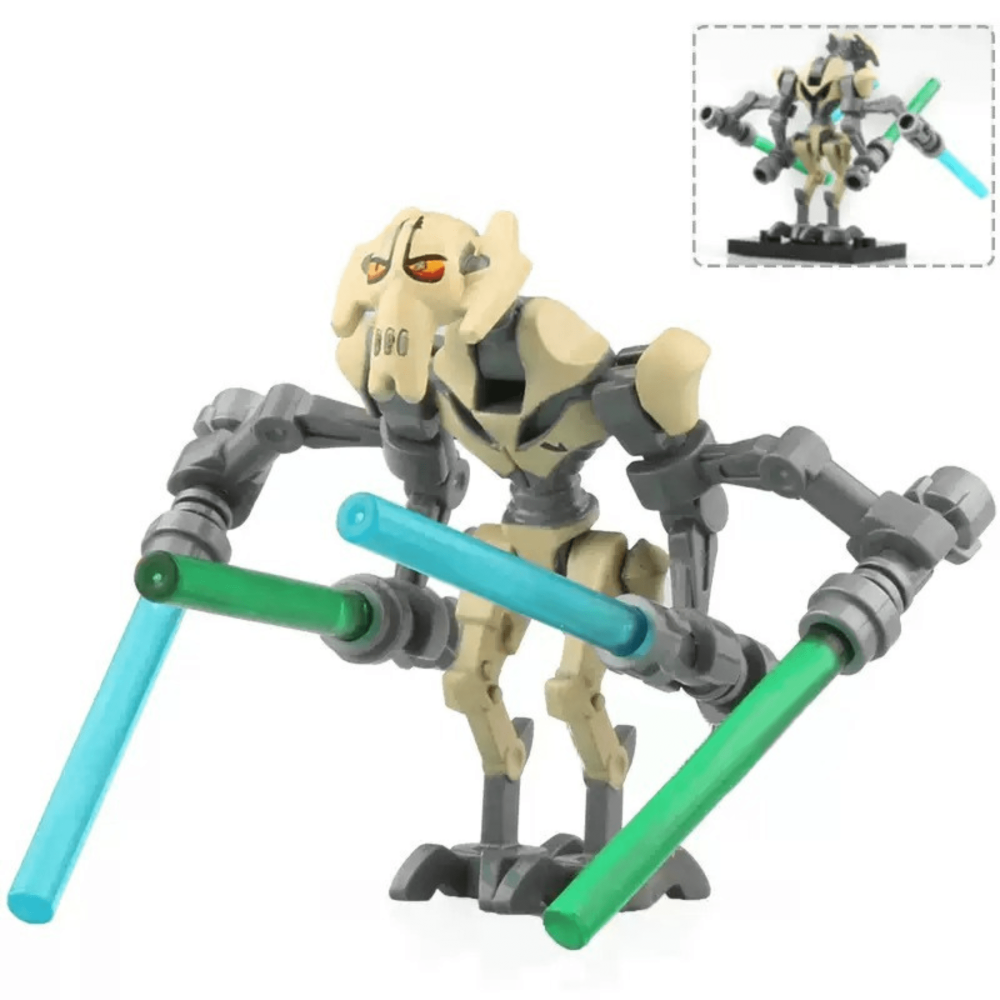 Space War Theme General Grievous Block Figures Including Lightsaber Weapons Accessories