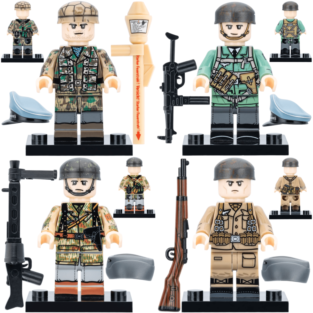WWII German Luftwaffe Infantry Block Figures Set