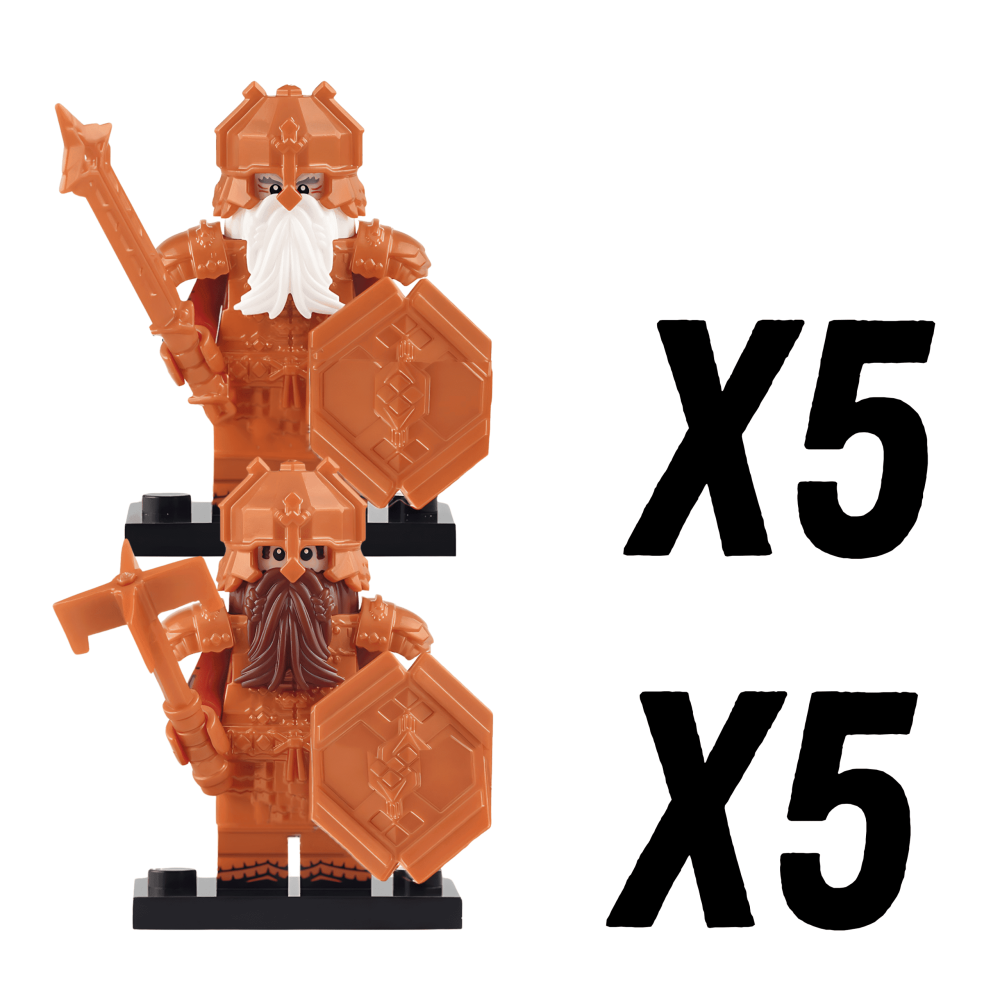 Lord the Rings Erebor Dwarves Copper Armour Block Figures Set 10pcs