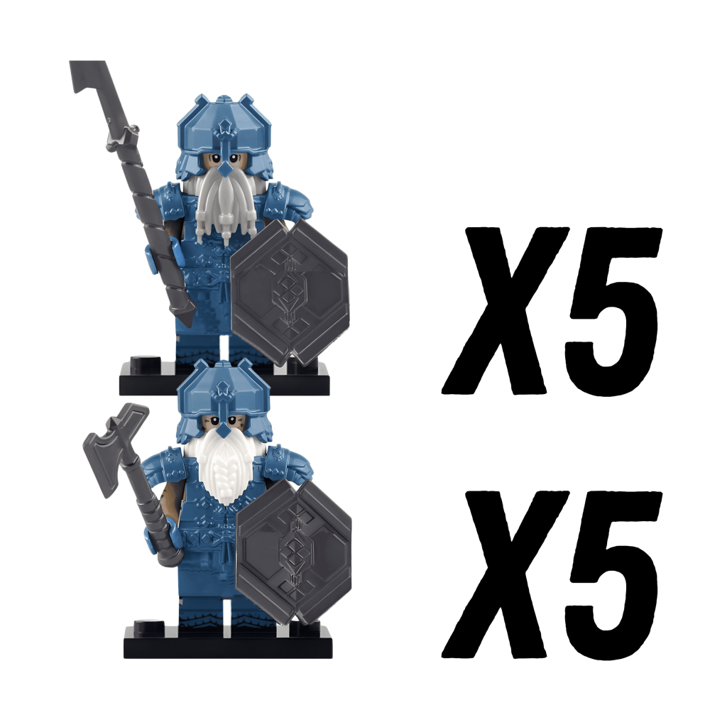 Lord the Rings Erebor Dwarves Cobalt Armour Block Figures Set 10pcs