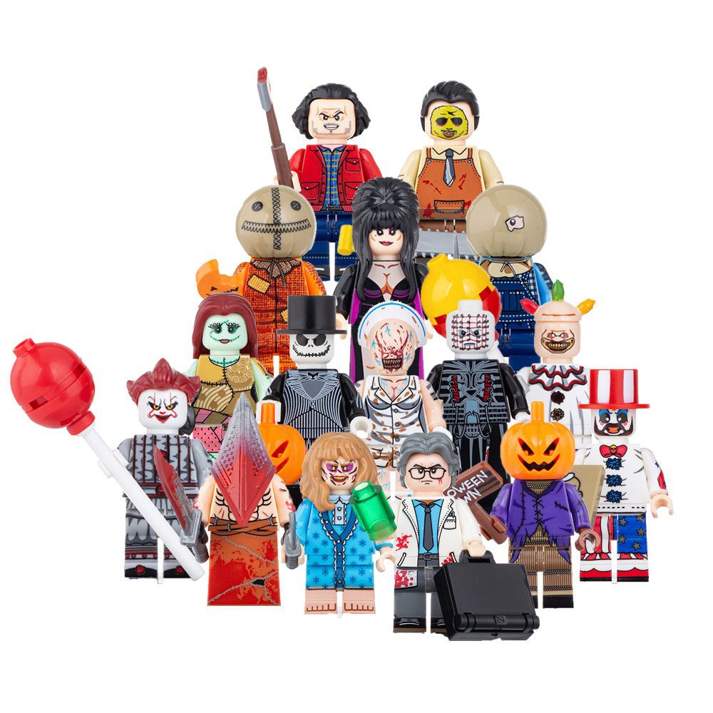 Assorted Halloween Horror Movie Block Figures Set of 16pcs