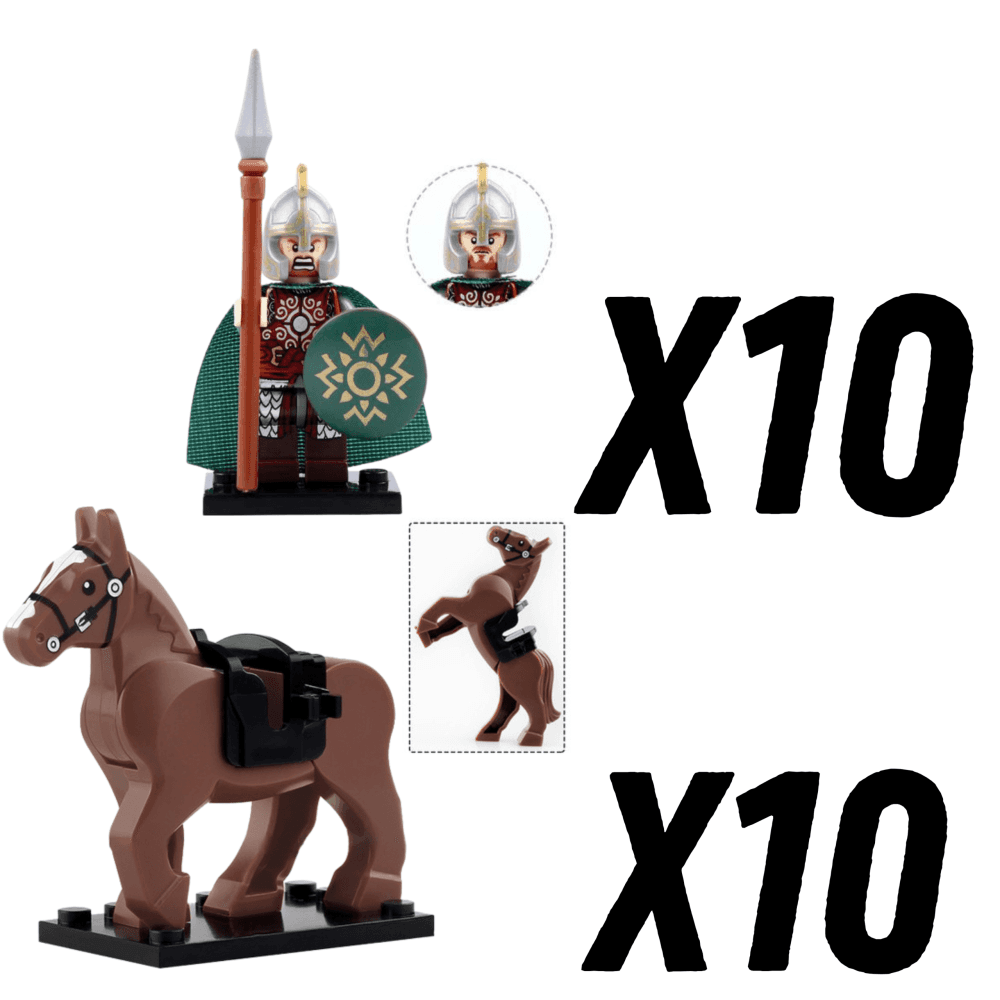 Lord the Rings Riders Rohan Rohirrim Block Figures Set