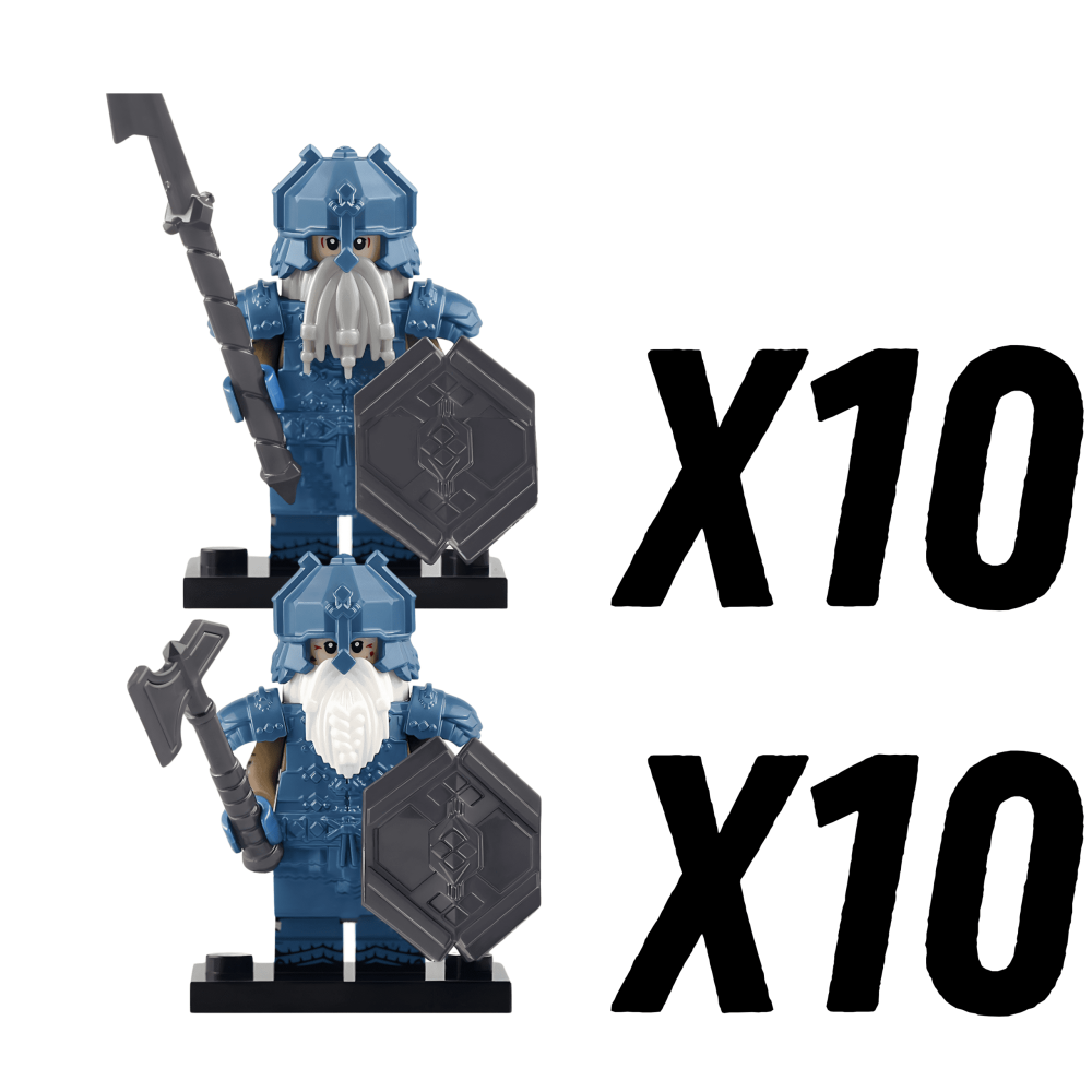 Lord the Rings Erebor Dwarves Cobalt Armour Block Figures Set 10pcs