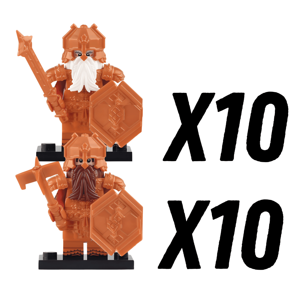 Lord the Rings Erebor Dwarves Copper Armour Block Figures Set 10pcs