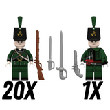 Napoleonic Wars 95th Rifles British Infantry Block Figures Set of 11pcs