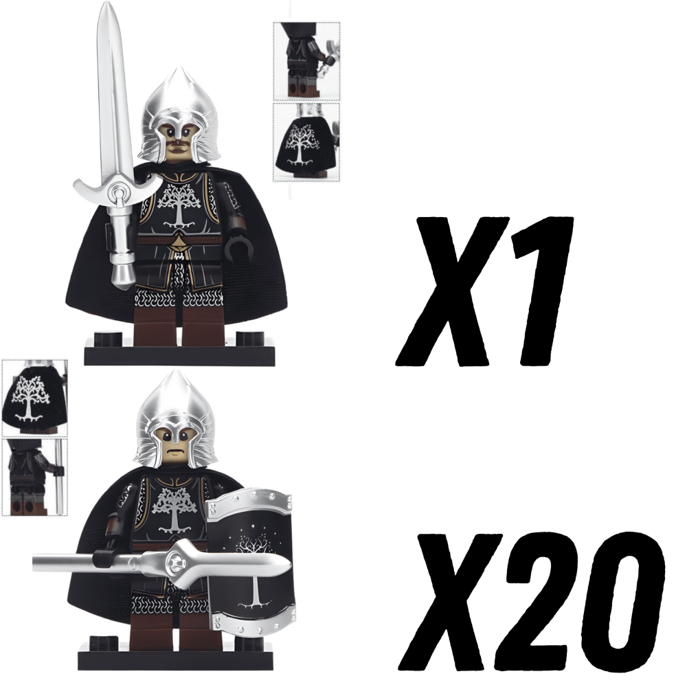 Lord the Rings Gondor Light Spears Block Figures Set 21pcs