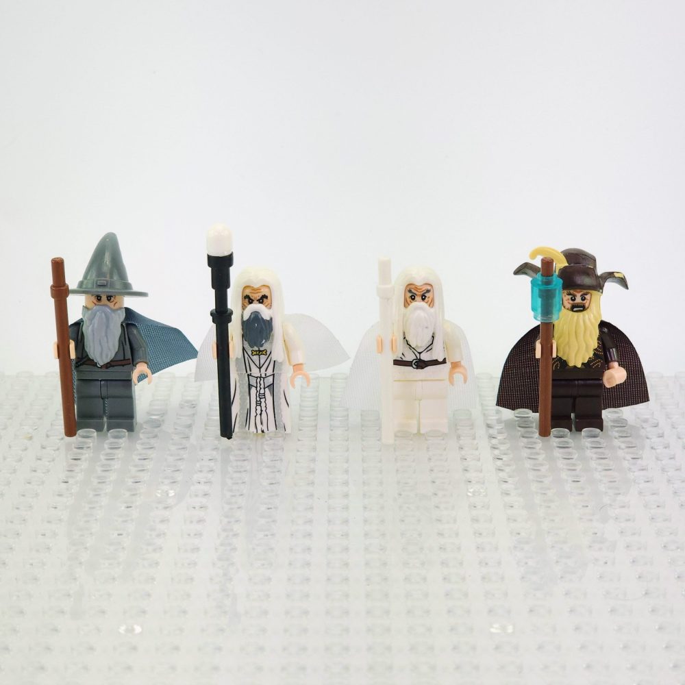 Lord the Rings Wizards Middle Earth Block Figures Set 4pcs