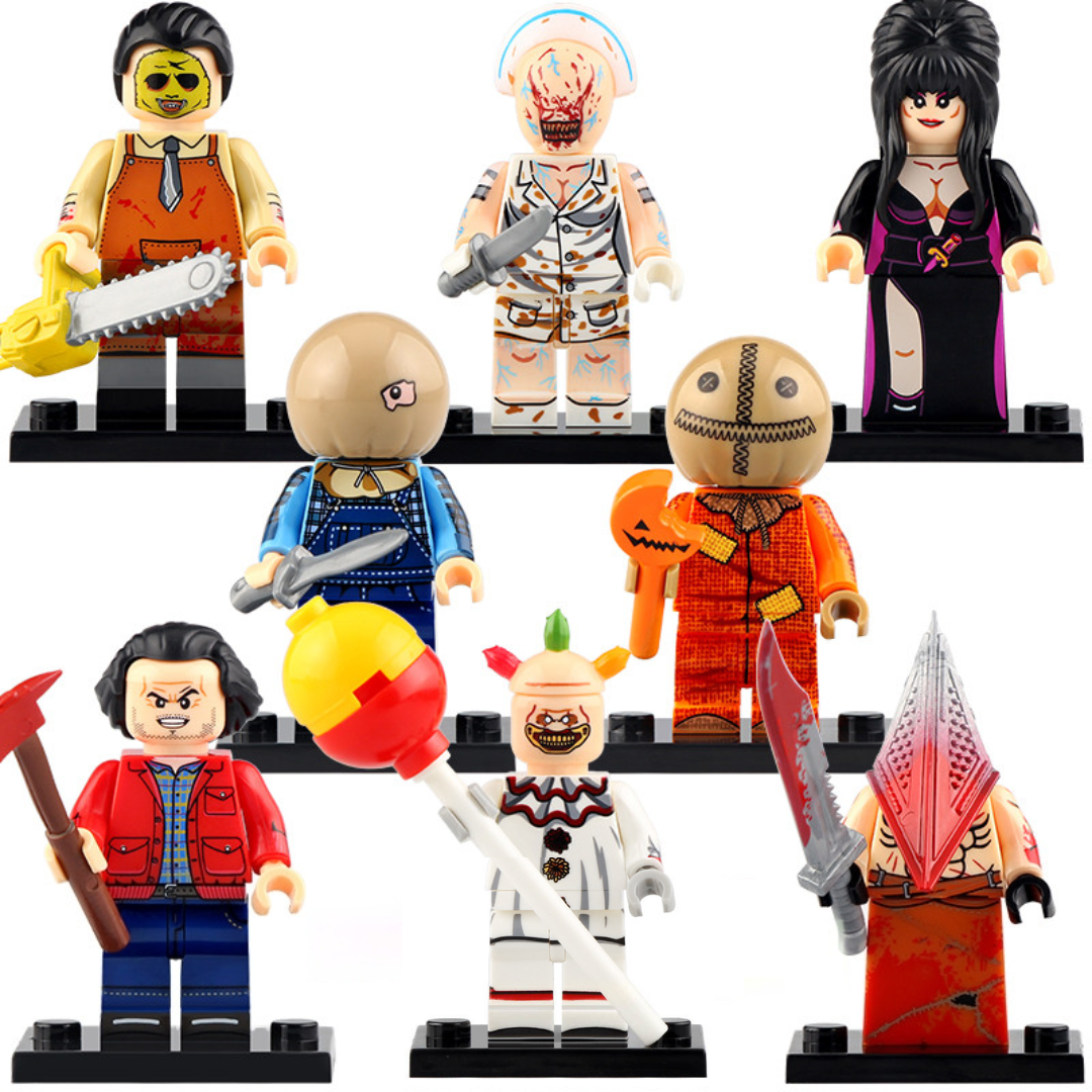 8PCS Classic Horror Block Figures | Halloween Building Block Toys