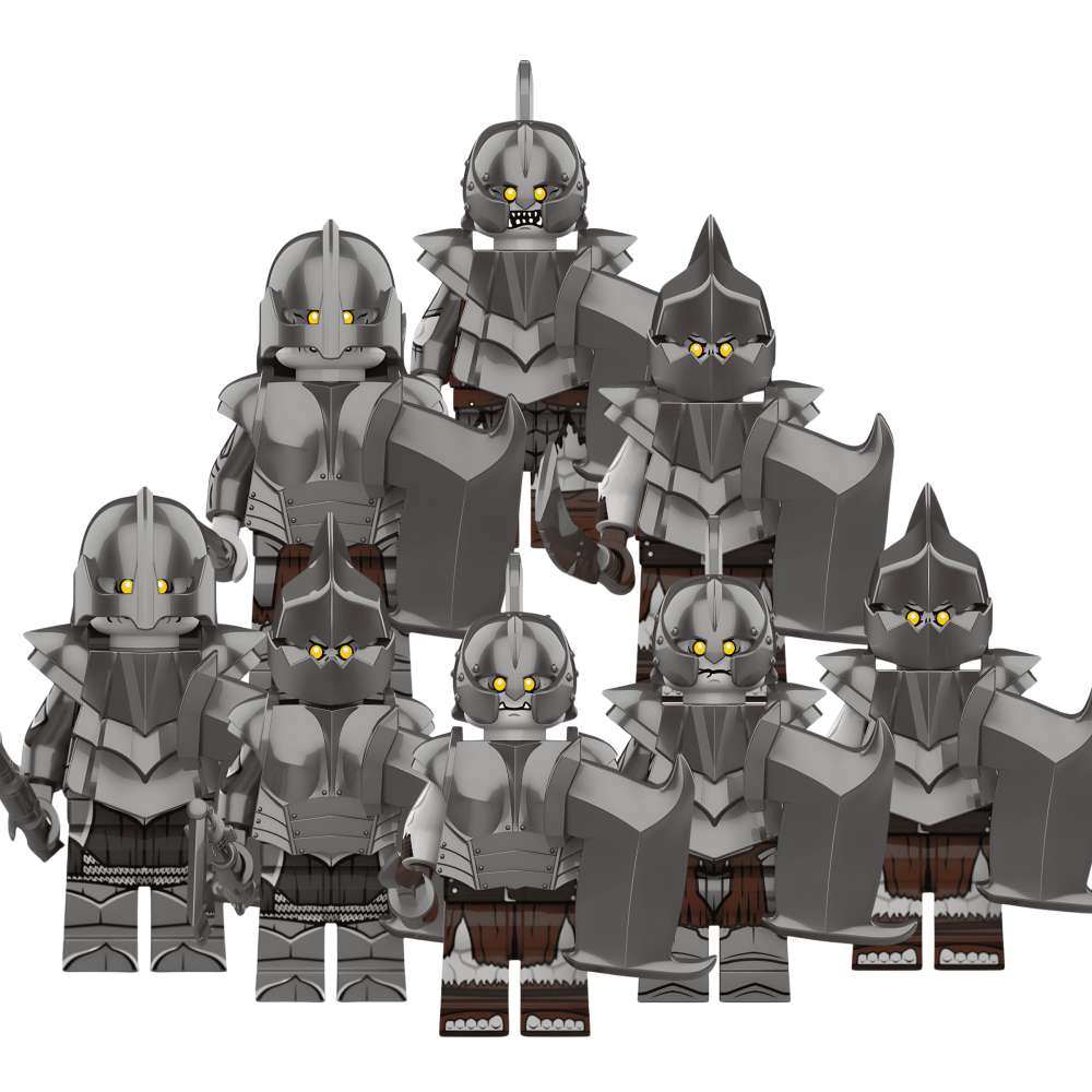 Lord the Rings Gundabad Orcs Block Figures Set 8pcs