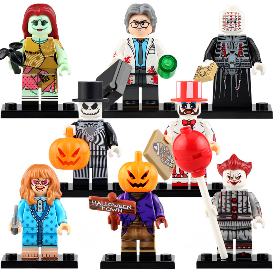 Halloween Haunts Iconic Horror & Fantasy Crossovers and Variants Block Figures Set of 8pcs